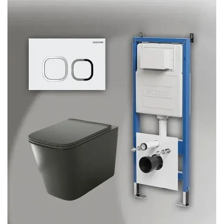 Комплект GROSSMAN инсталляция 900.K31.01.000 + клавиша смыва 700.K31.02.000.000 белый + унитаз GR-4441BMS