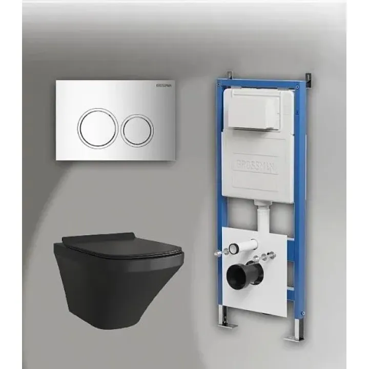 Комплект GROSSMAN инсталляция 900.K31.01.000 + клавиша смыва 700.K31.01.100.100 хром глянцевый + унитаз GR-4440BMS