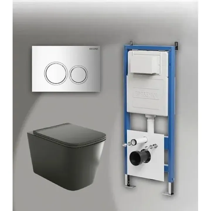 Комплект GROSSMAN инсталляция 900.K31.01.000 + клавиша смыва 700.K31.01.100.100 хром глянцевый + унитаз GR-4441BMS