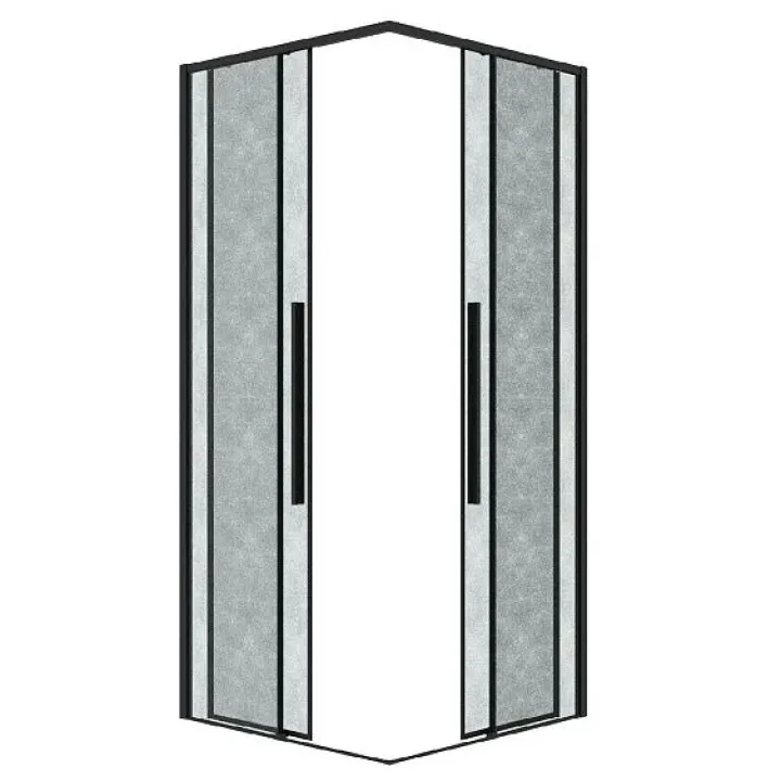 1/2 душевого ограждения GROSSMAN 1/2.K33.01.11L.21.02 черный матовый
