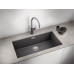 Кухонная мойка BLANCO SUBLINE 800-U отводная арматура InFino® темная скала гранит 523142