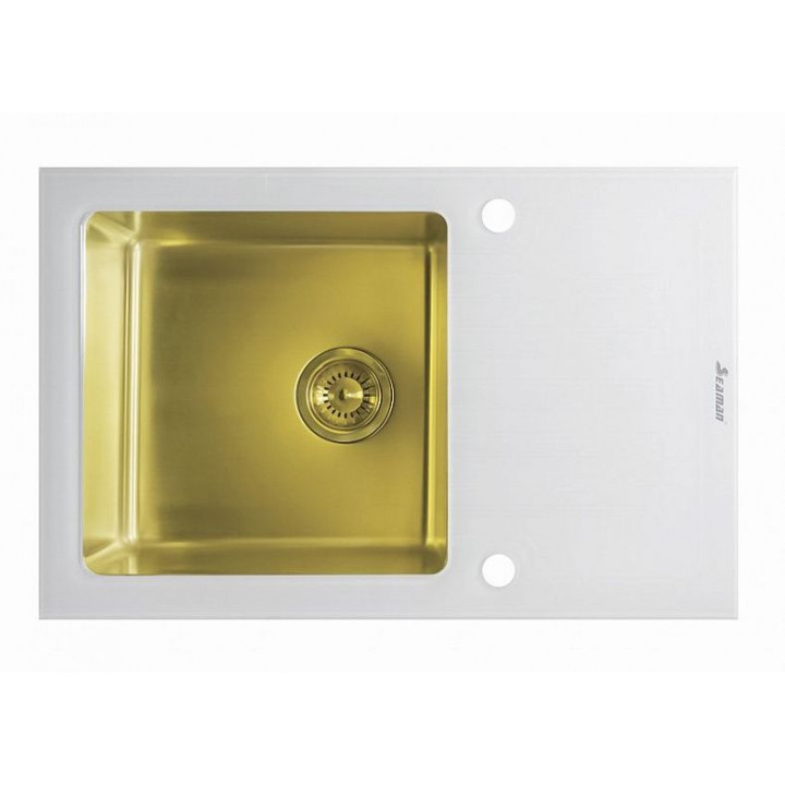 Мойка Seaman Eco Glass SMG-780W Gold (PVD)