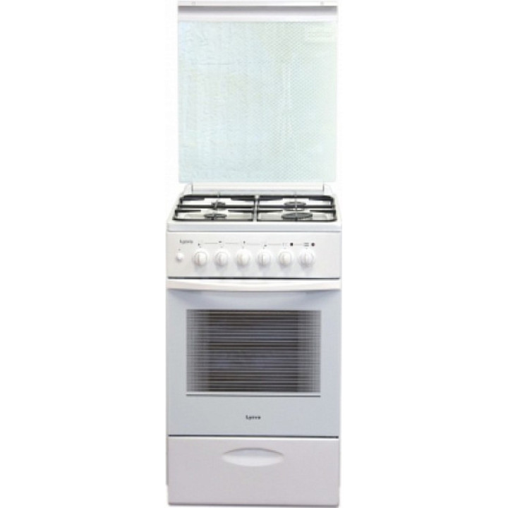 Плита ЛЫСЬВА ЭГ 404МС-2у белая со стеклянной крышкой