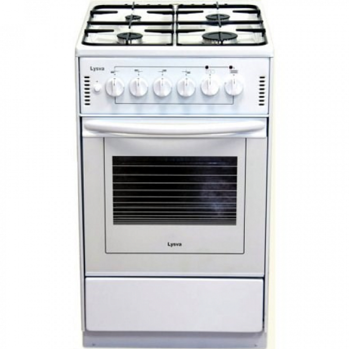 Плита ЛЫСЬВА ЭГ 404 М2С-2у белая стекло