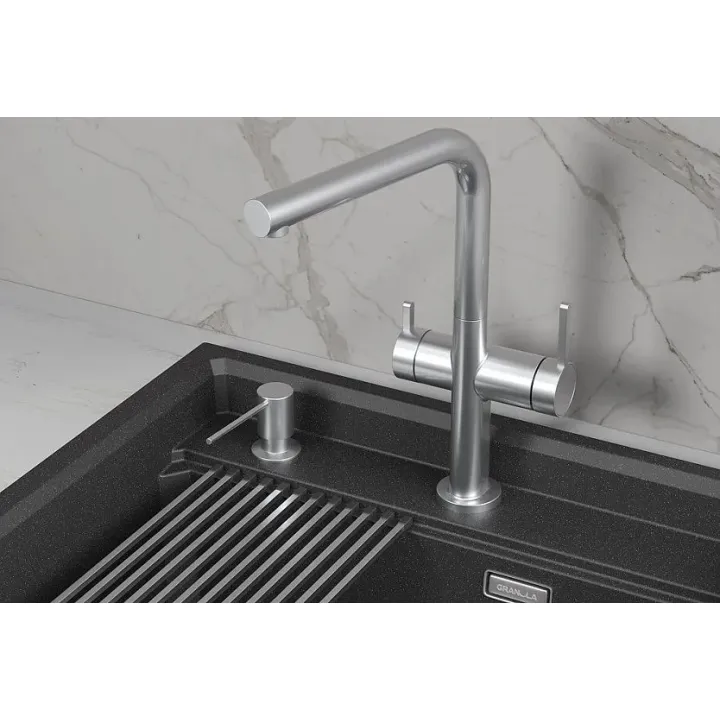 Смеситель GRANULA KS-8276 нержавеющая сталь