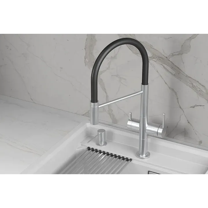 Смеситель GRANULA KS-8277 нержавеющая сталь