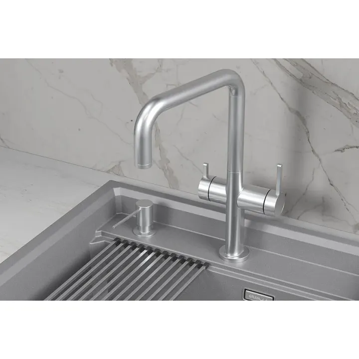 Смеситель GRANULA KS-8275 нержавеющая сталь