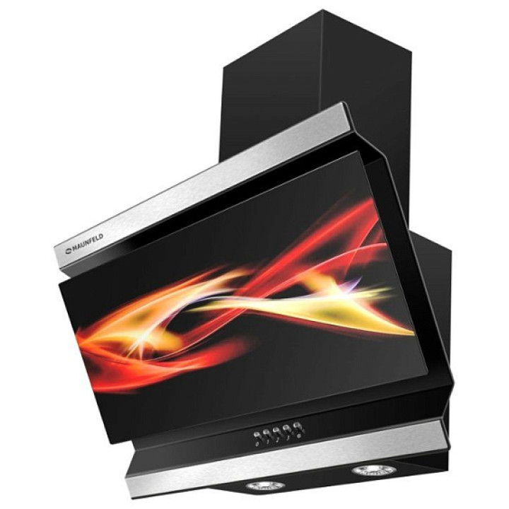 Вытяжка MAUNFELD BERFORD 60 чёрный/чёрное стекло с декором Волна