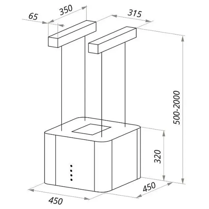 Вытяжка MAUNFELD BOX (ISLA) 45 нержавейка/черное стекло