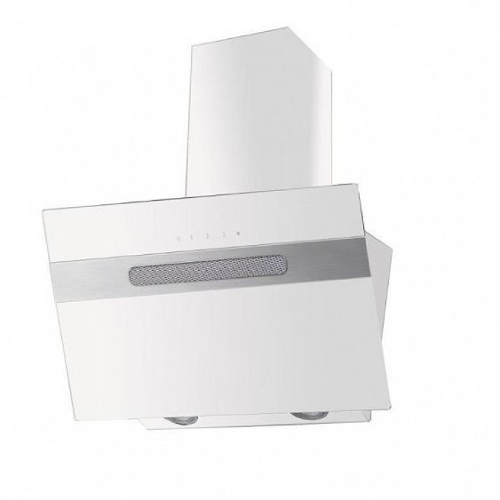 Каминная вытяжка MAUNFELD Moon 60 белое стекло/вставка нержавейка